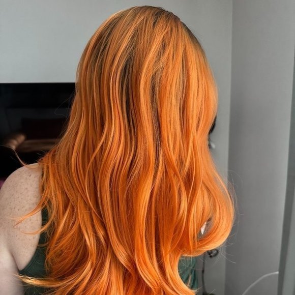 Dark Roots Orange Lace Front Wig